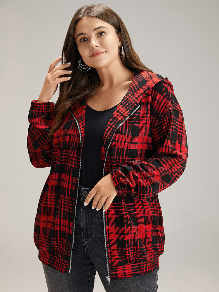 Plaid jacket best sale plus size