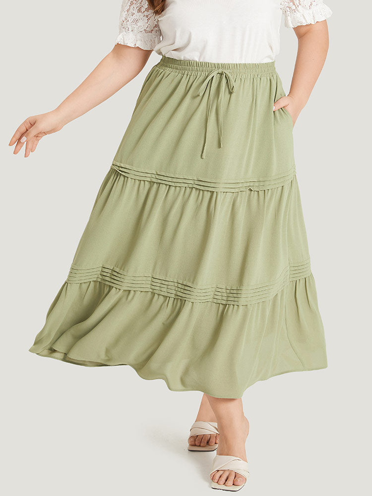 Layered hem cheap skirt