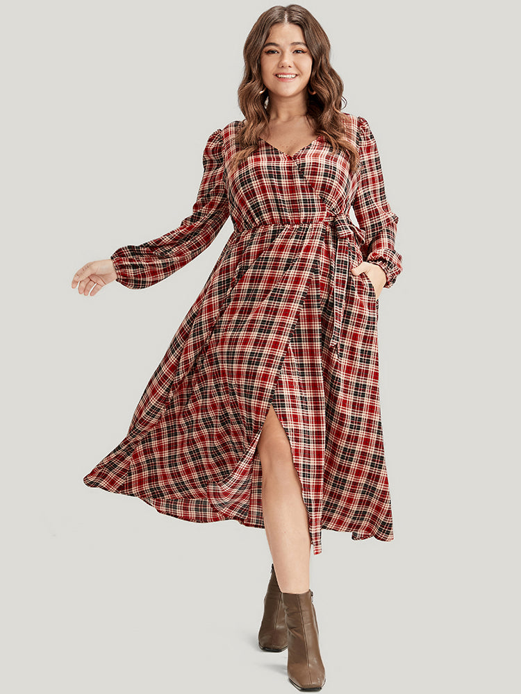 tartan wrap dress