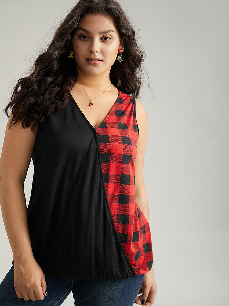 Contrast V Neck Tank Top