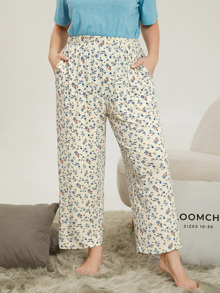 Ditsy Floral Pocket Elastic Waist Sleep Pants