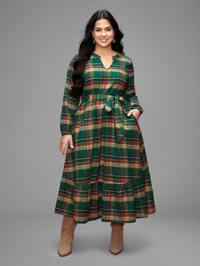 Long Sleeve Dress Tagged "Plaid" BloomChic Long Sleeve Dress Tagged "Plaid" BloomChic