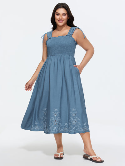 formal tea length plus size dresses Plus Size Burgundy Lace 3/4 Sleeve A-line Midi Dress With Satin Belt