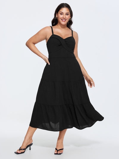 formal bloomchic dresses Anderson Maxi Dress ~ Black Luxe Satin – Show Me Your Mumu main image 1
