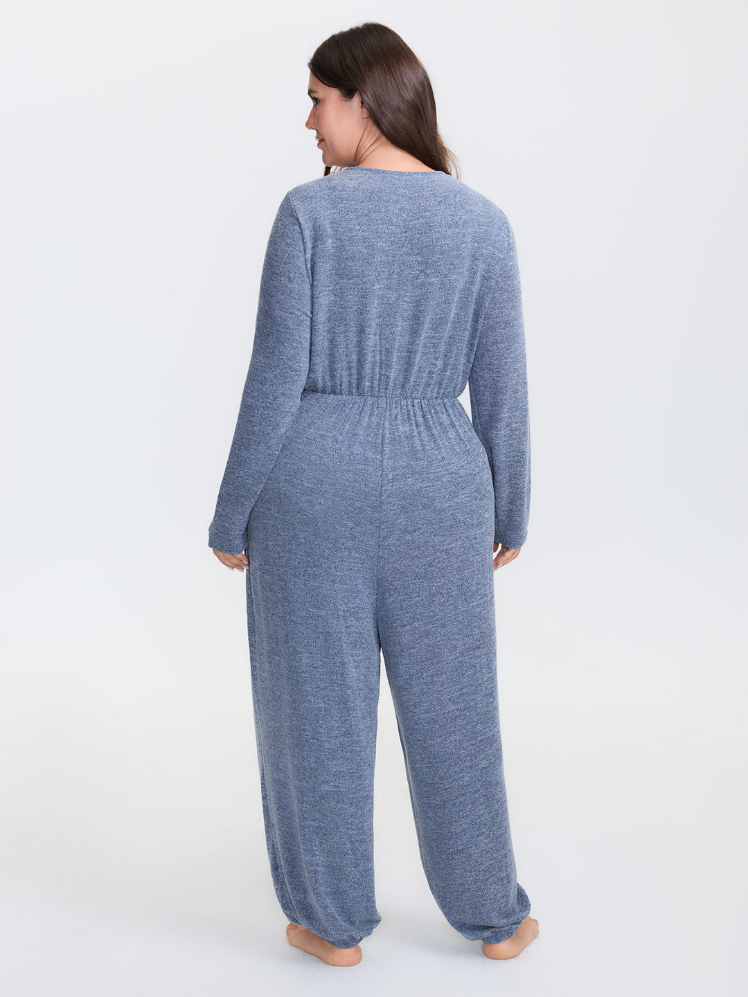 Elastic Waist Overlap Collar Lounge Jumpsuit – BloomChic