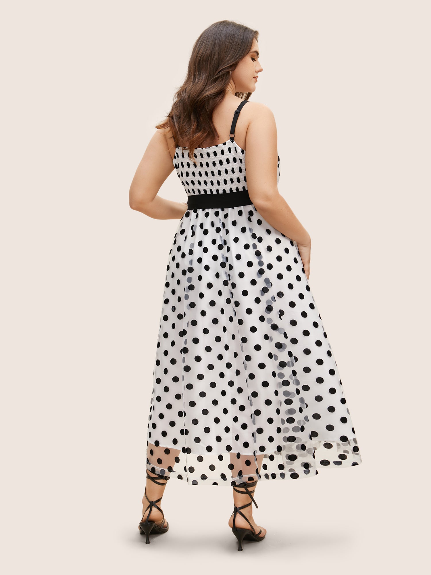 Robe De Thé Vintage à Pois Et Boutons - Coupe Mi-haute, Ceinture Incluse, Style Rétro élégant, Tissu Structuré