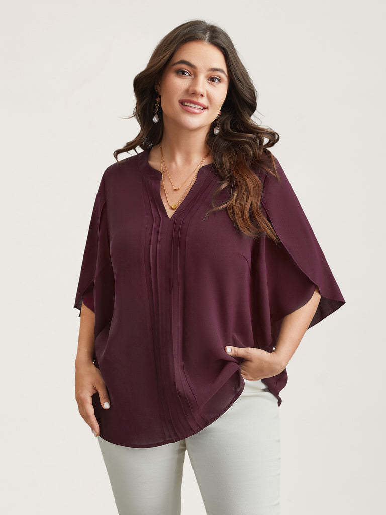 Petal Sleeve Toothpick Pleats Shirt Affiliated Shops
