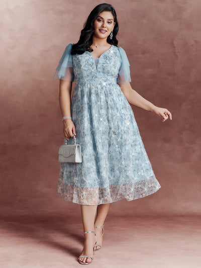 navy blue dress for baby girl Hfyihgf Plus Size Dresses for Women Wedding Guest Semi Formal Lace Cocktail  Graduation Party Long Sleeve A Line Maxi Long Dress Navy 5XL main image 1