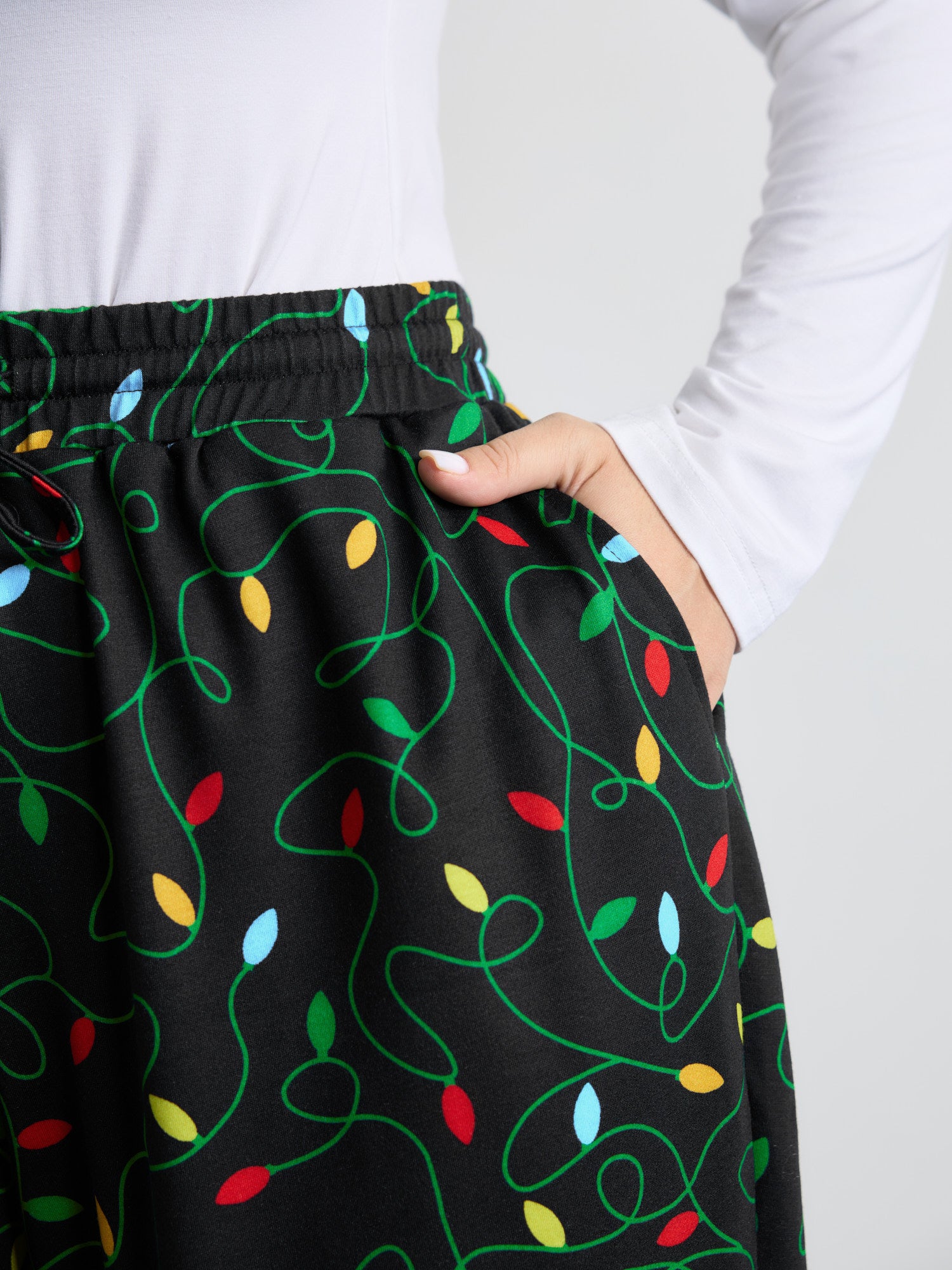 Colorful Lights Pattern Stretchy-Fit Pants