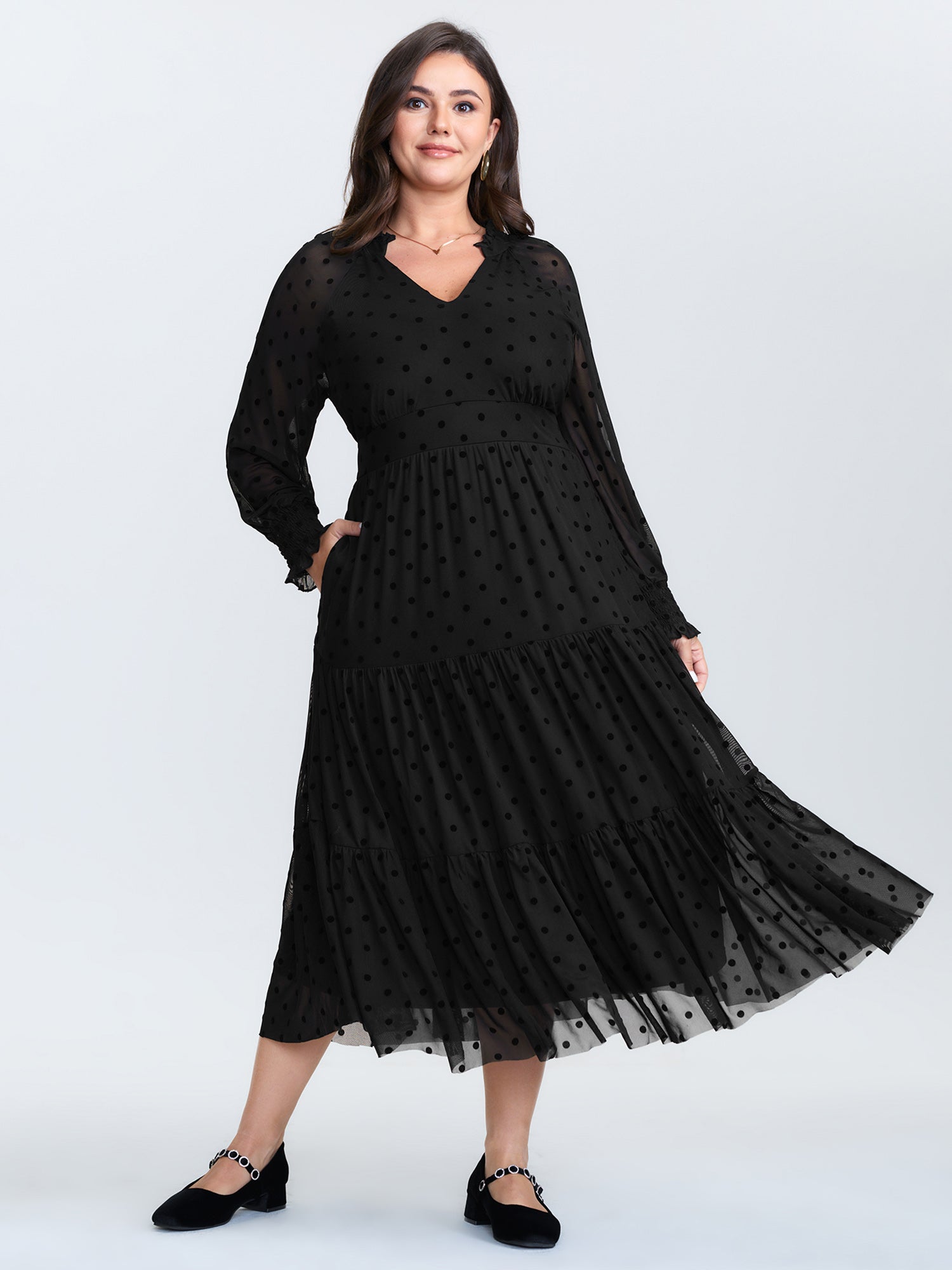 formal bloomchic dresses Polka Dot Tulle Sheer Midi Dress Girls 1-4Y