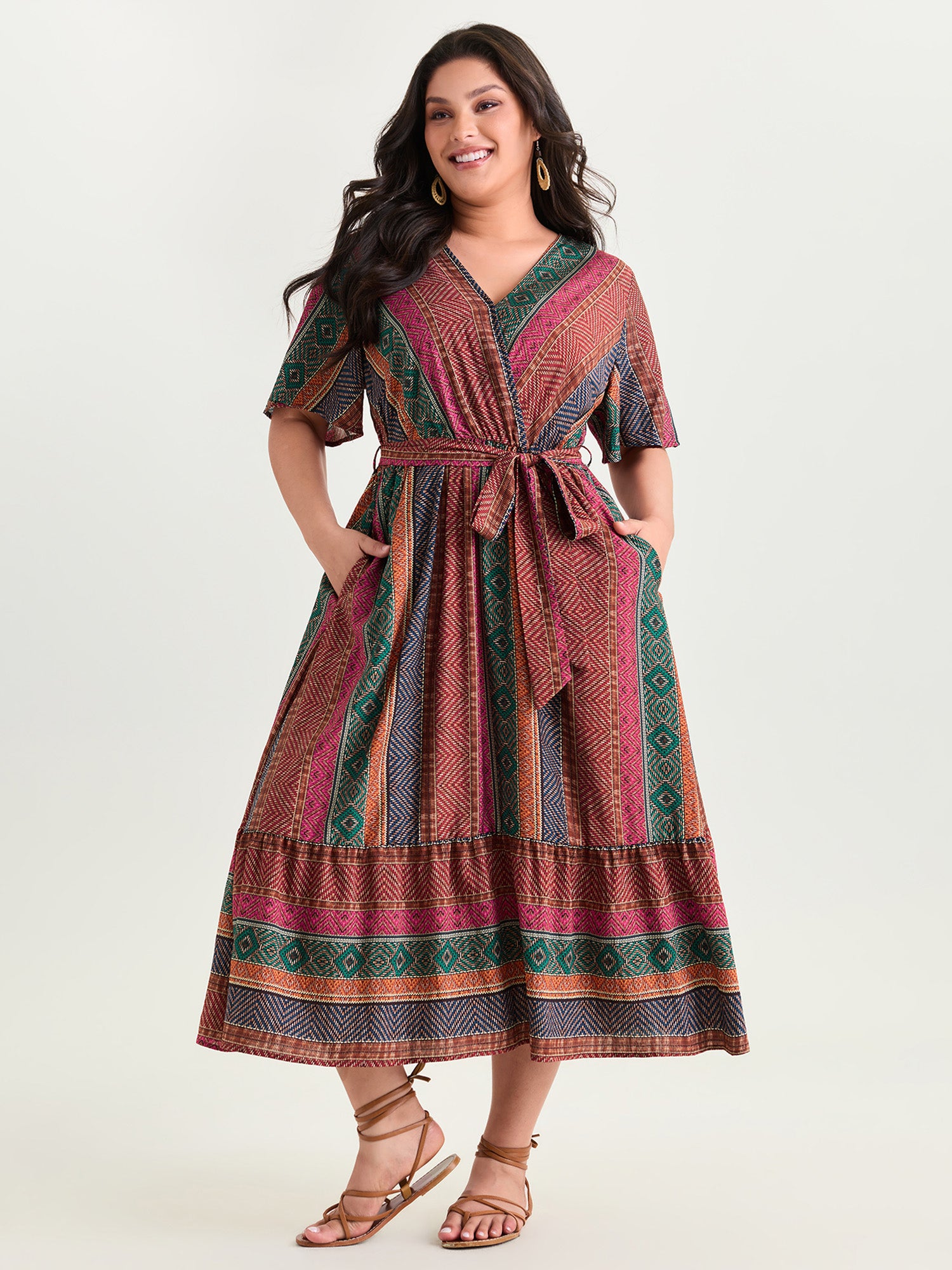 maxi bloomchic dresses Women's Plus Size Colorful Striped Print Waist-Tie Dress Multicolor Stripes Maxi Vacation Wrap / Overlap 18-20/2X stylecode:G5771 Size:SZ 8 flowers. 1,807 Indian Graduation Gown