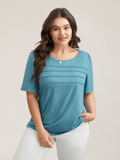 Tee-shirt femme grande taille à manches courtes et col V et... kaki | GEMO