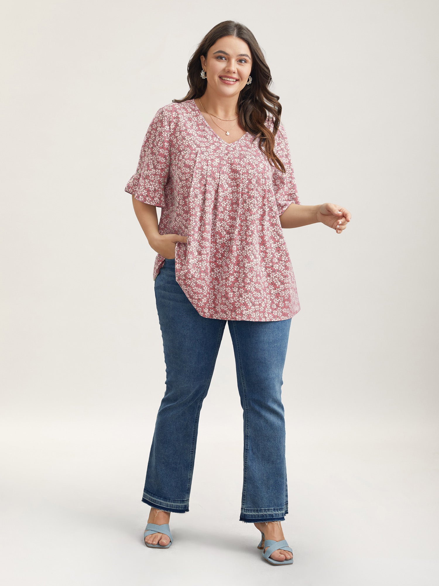 Regular Fit Long Sleeve Shirt - Ditzy Floral