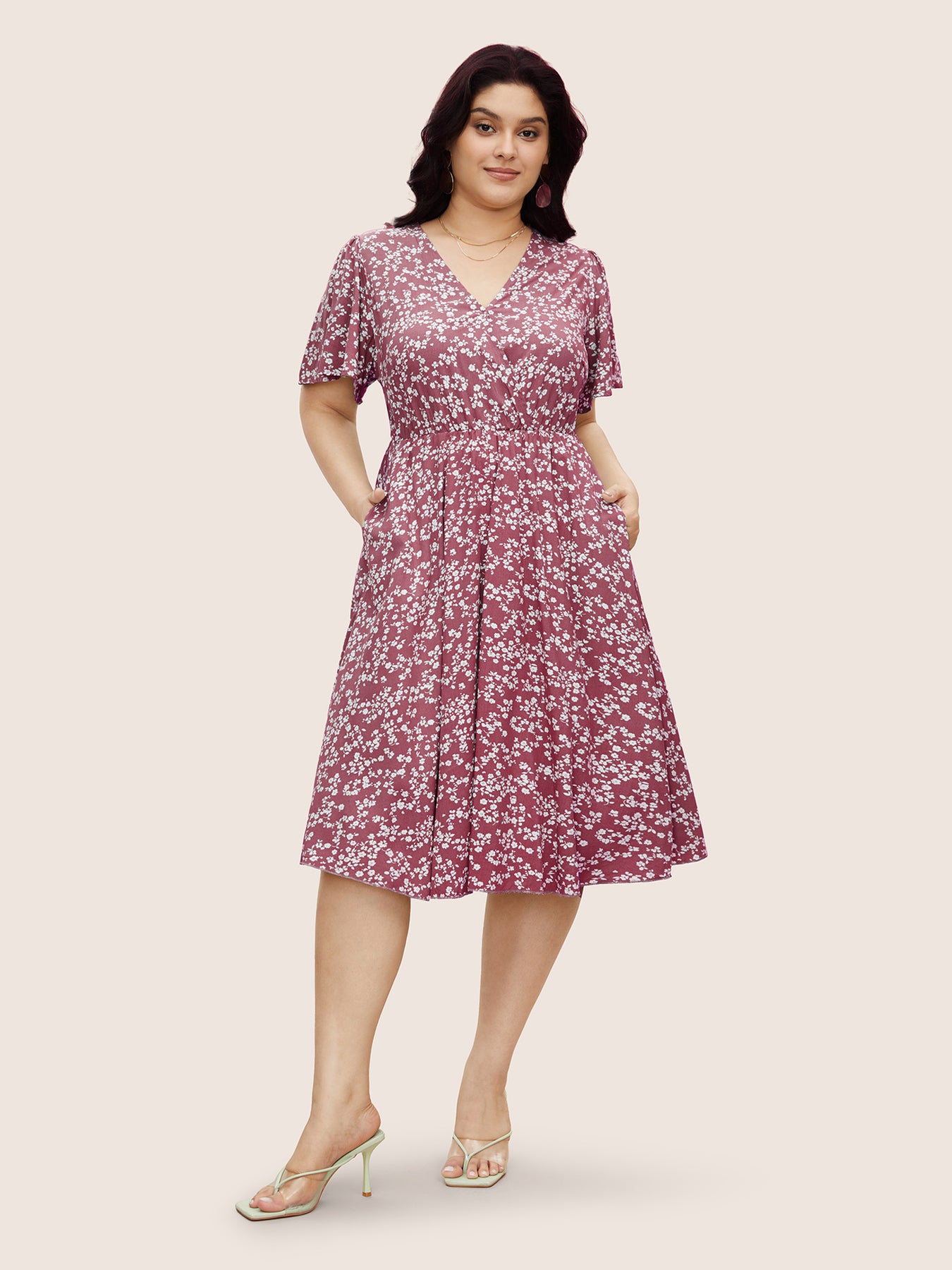 Plus Size Dresses | Bloom Dress - Ditsy Floral Elastic Waist 