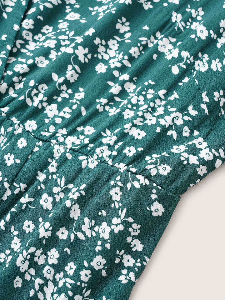 Bloom Dress - Flutter Sleeve Ditsy Floral Pocket Split Maxi