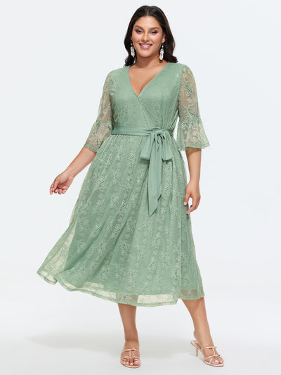blue floral wrap dress Twilight Blue & White Wrap Dress