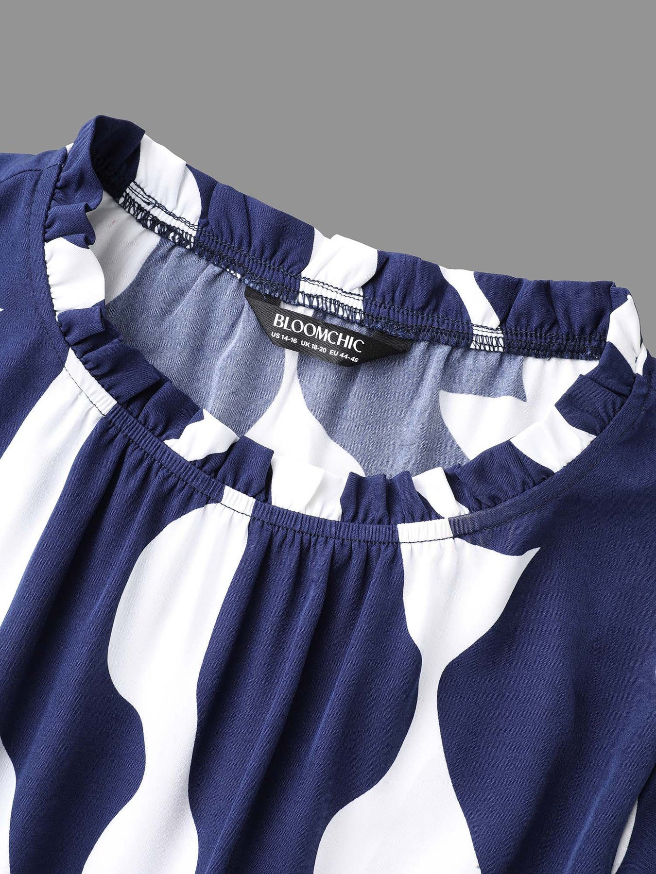 Round Neck Color Contrast Frill Trim Dress – BloomChic