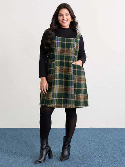 slim fit dress slacks Bimbalo Plaid Holiday Dress with Red Satin Bow made in Italy – labavettainc