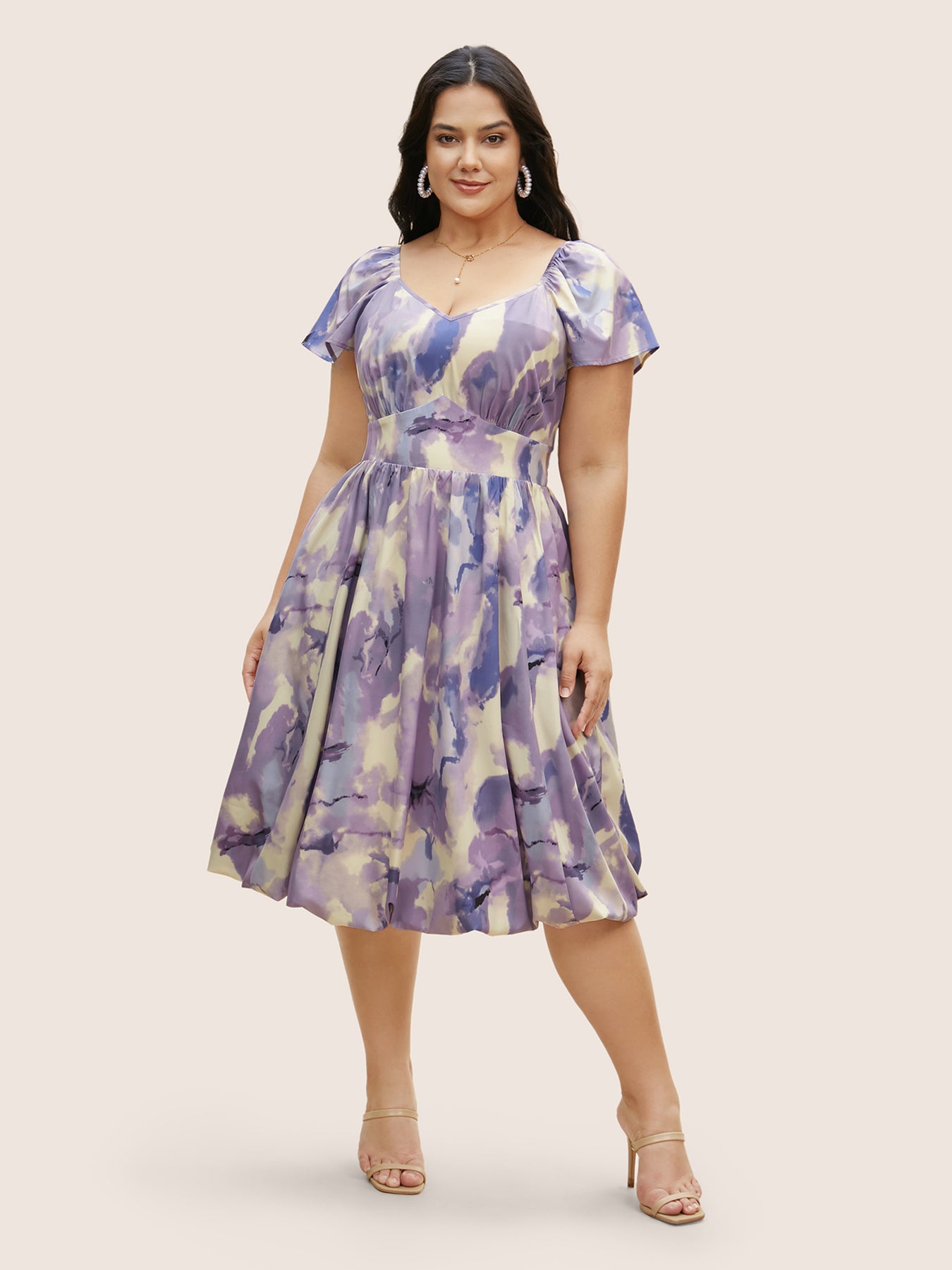 Watercolor Floral Bubble Hem Pockets Dress – BloomChic Watercolor Floral Bubble Hem Pockets Dress – BloomChic