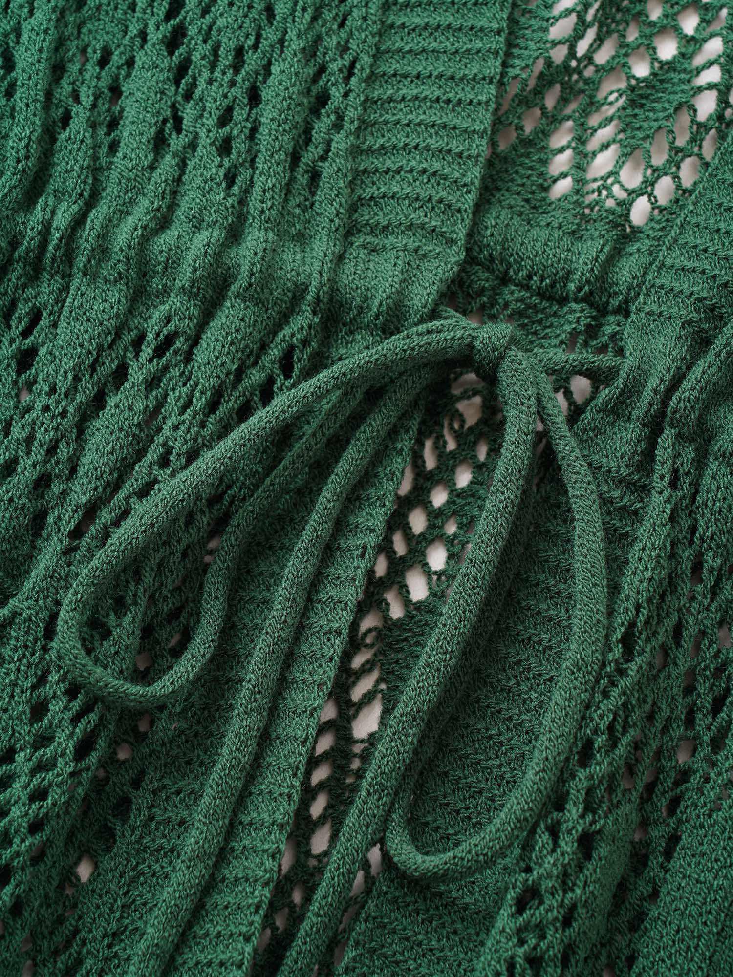 Wave Trim Hollow Out Cardigan