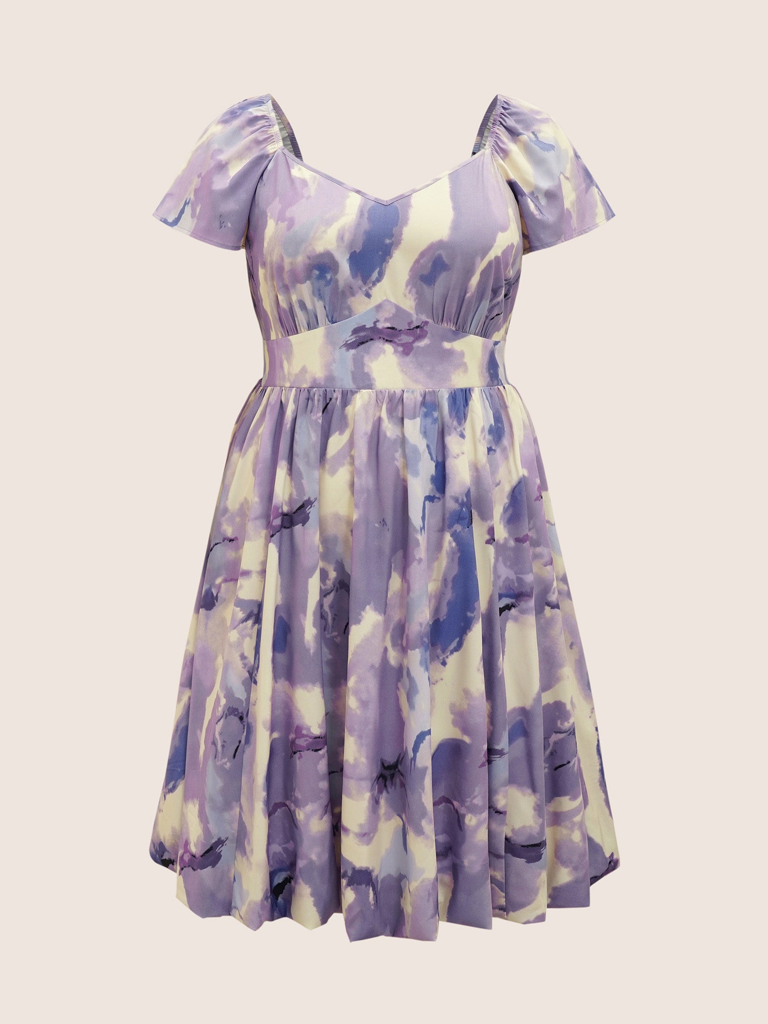 Fitted Column Dress with Gathered Detail and Waterfall Ruffle Dark Green