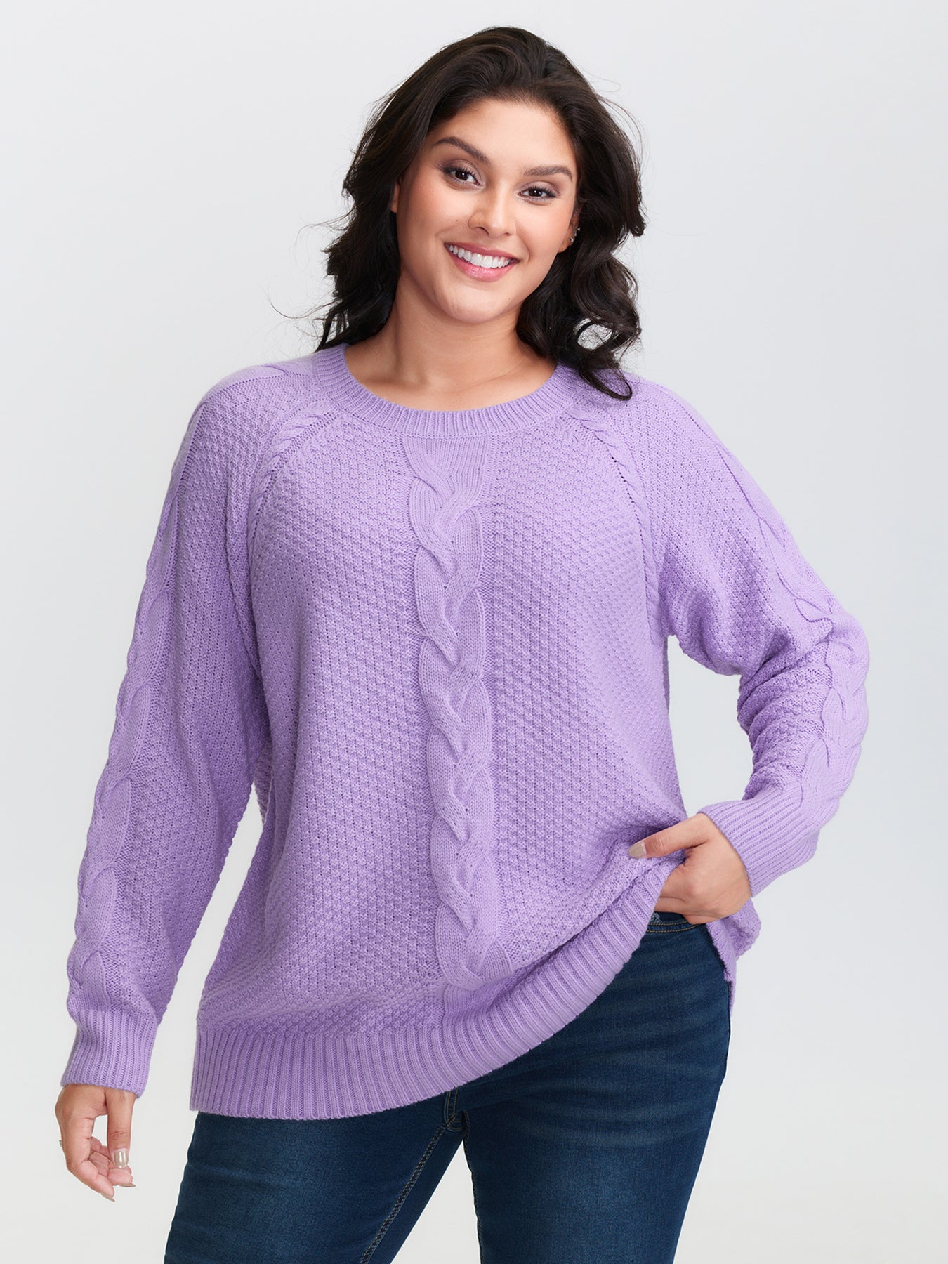 Cable Knit Raglan Sleeve Pullover – BloomChic