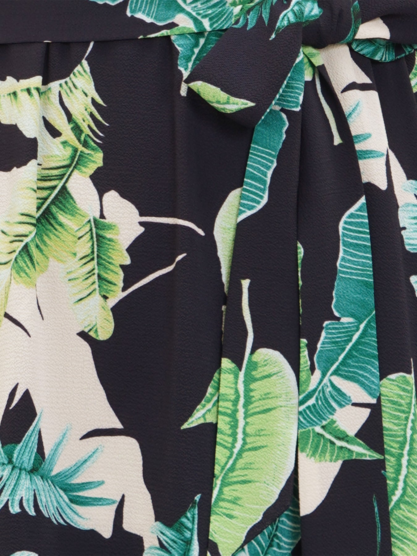 Tropical Print Pocket Wrap Belt Spaghetti Strap Flutter Dress – BloomChic