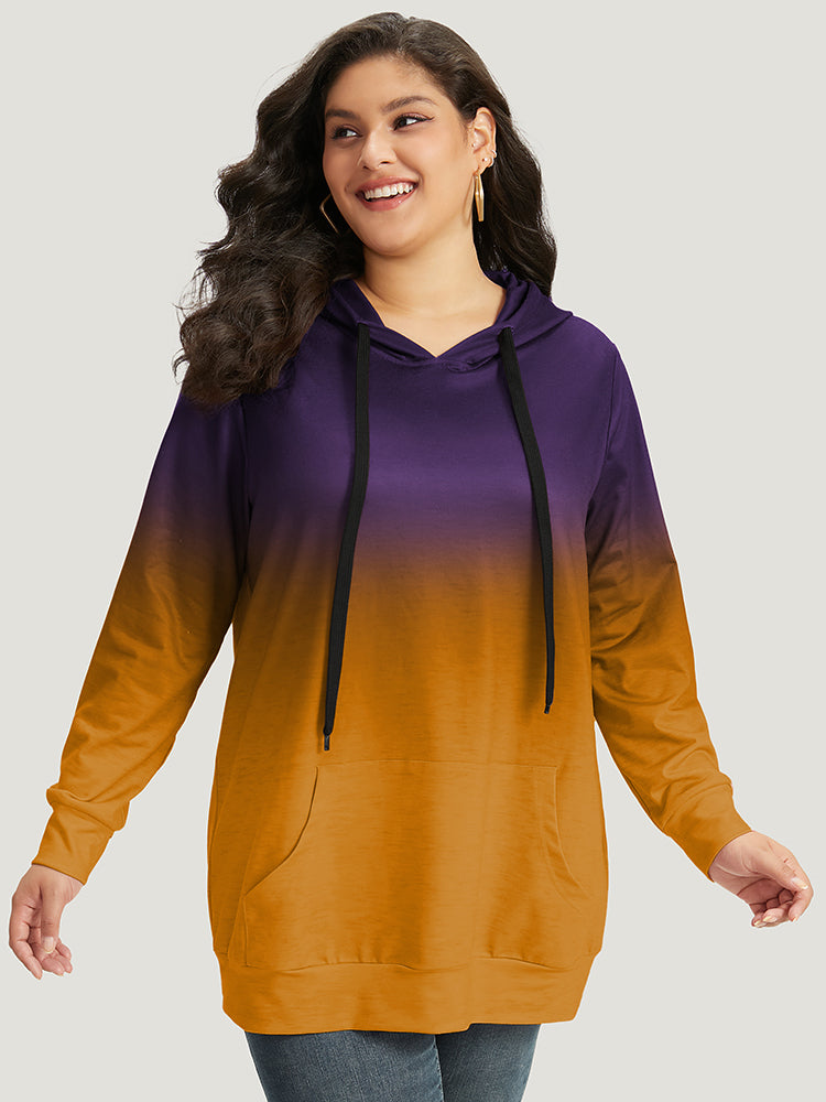 Drawstring Hooded Sweater with Pocket