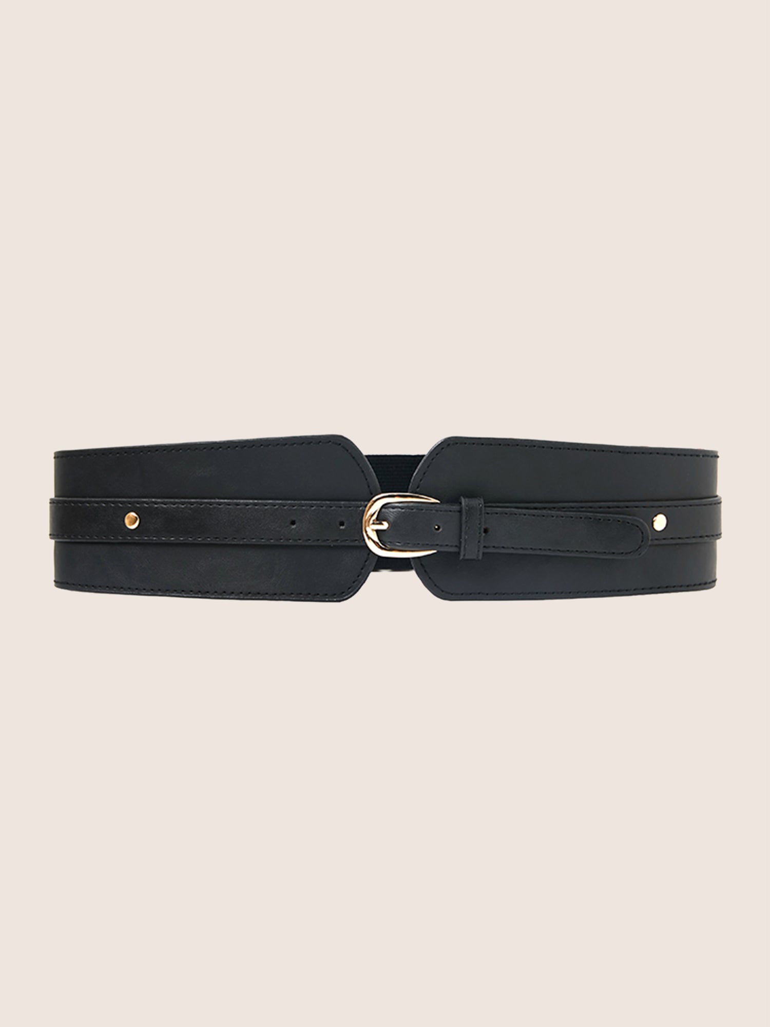 Minimalist Metal Buckle Wide Elastic Belt