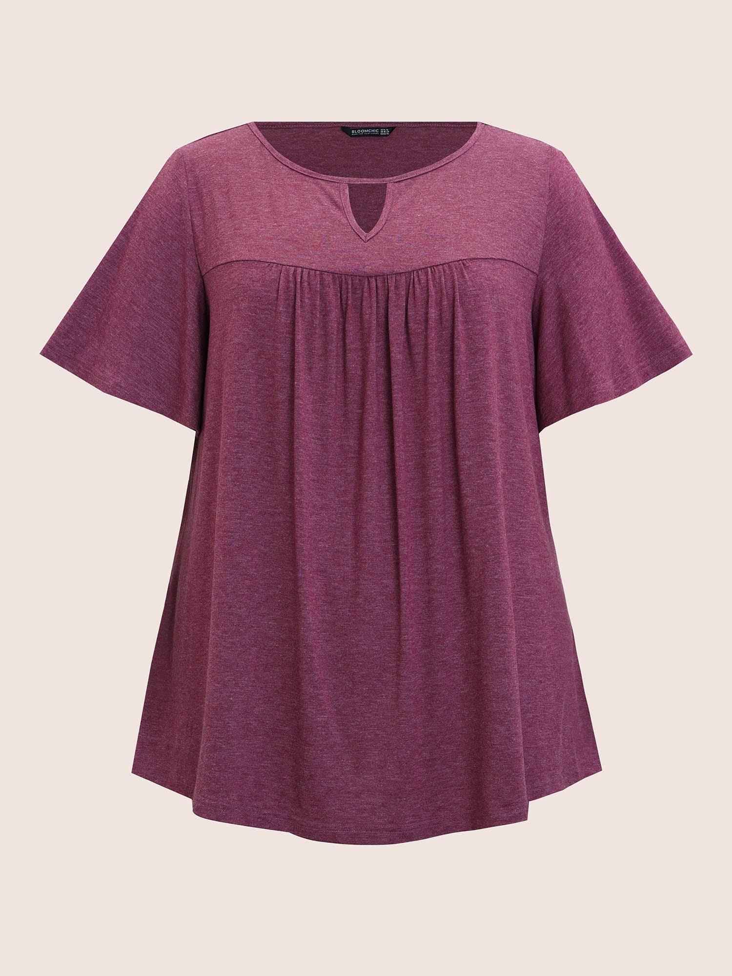 Twist Keyhole Neckline Slim T-Shirt