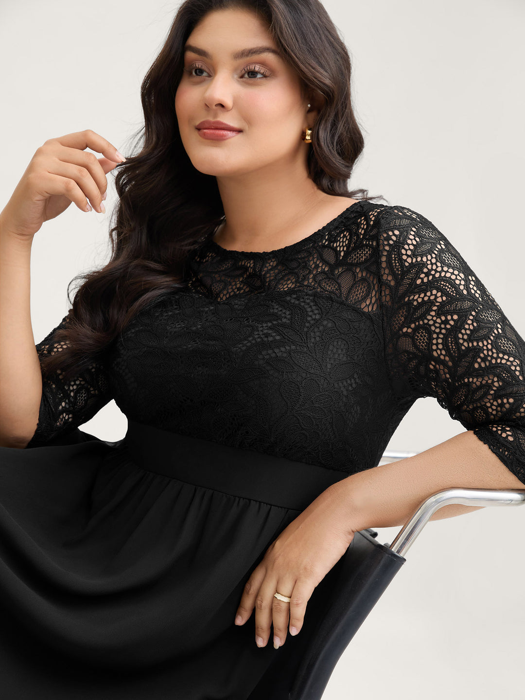 Lace Patchwork Shirred Midi Pocket Dress – BloomChic