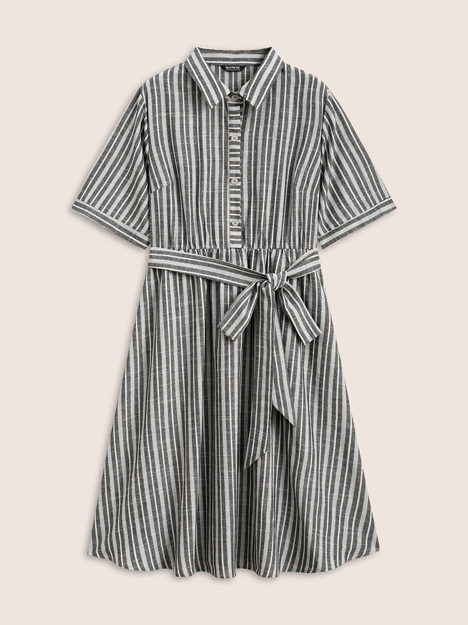 Button Collared Shirt Dress