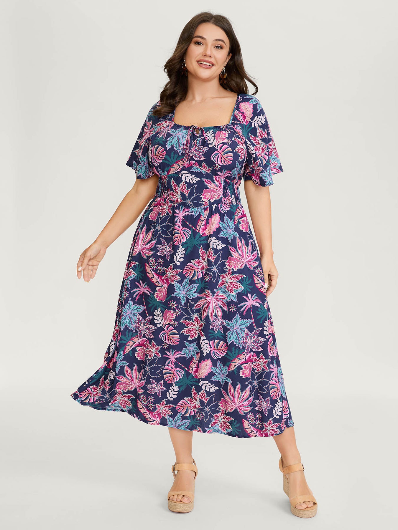 Floral Cinched-Waist Maxi Dress – BloomChic