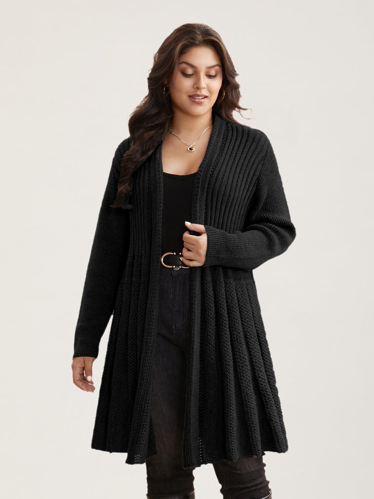 Plain Textured Kimono Collar Cardigan – BloomChic