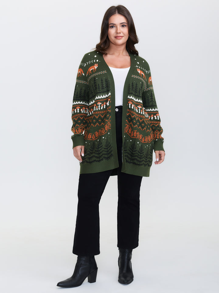 Fox in Forest Contrast Knit Cardigan – BloomChic
