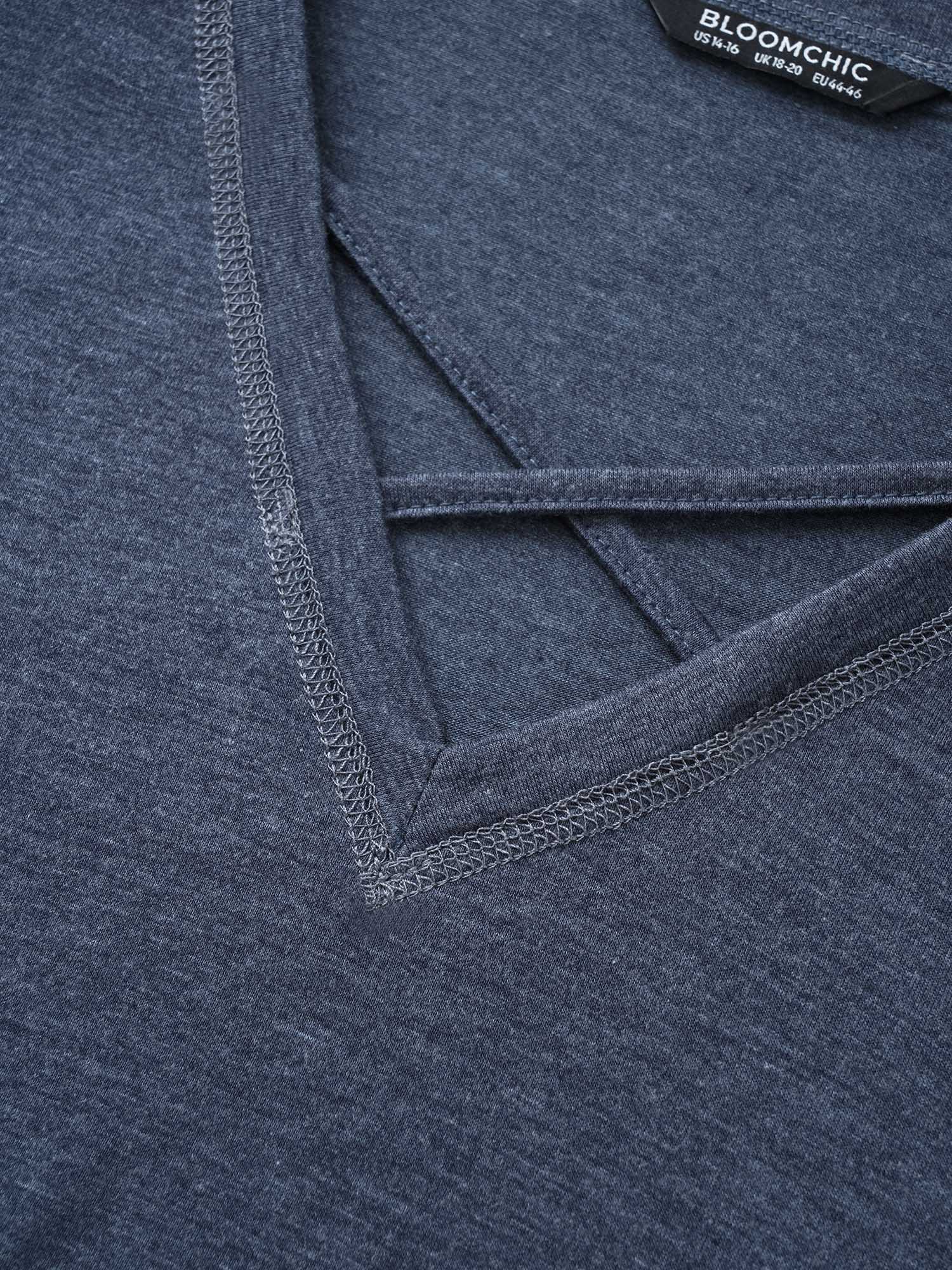 Cotton Contrast Neck T-shirt