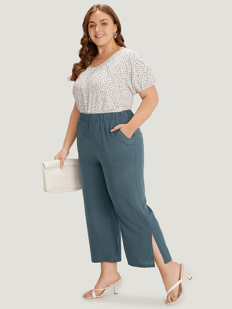 Supersoft Essentials Solid Patched Pocket Split Side Pants