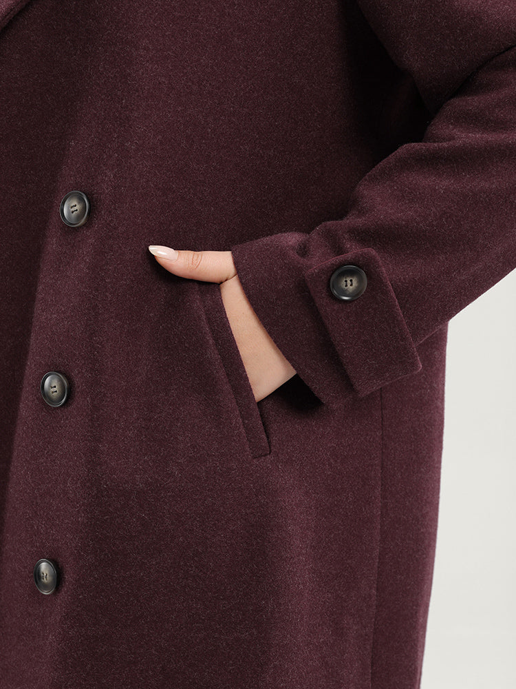 Solid Suit Collar Pocket Double Breasted Blazer