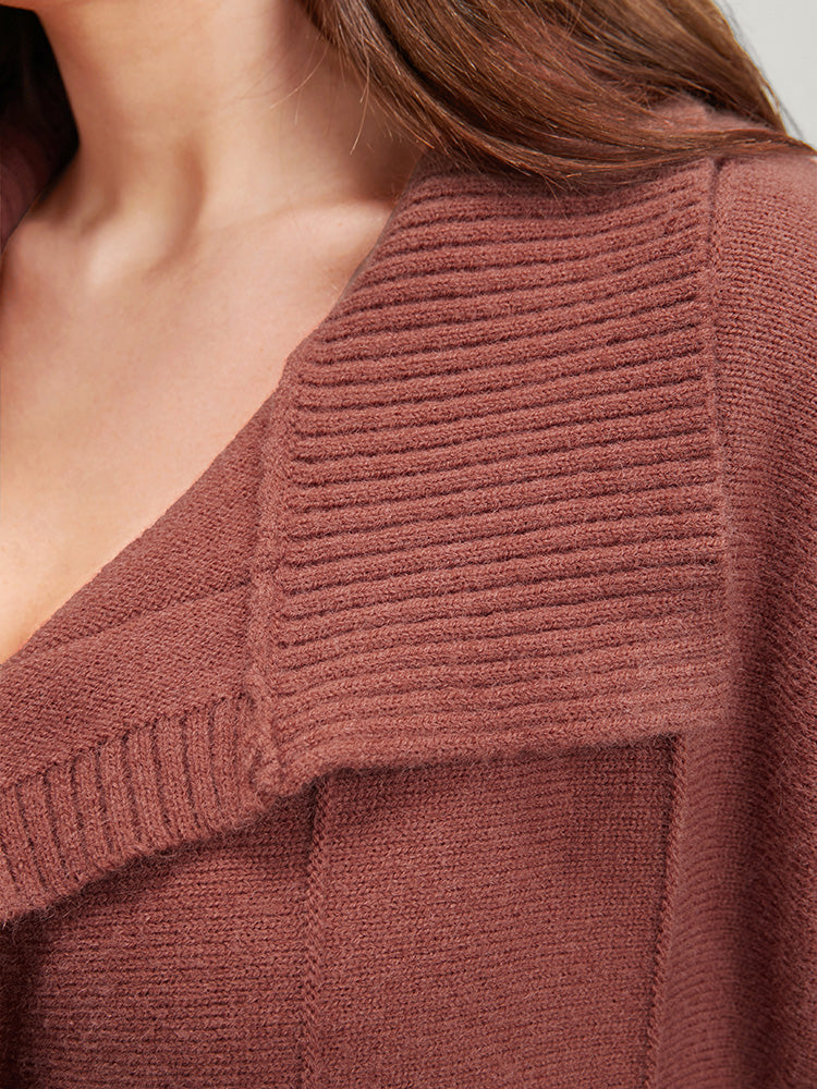 Solid Soft Sexy Yarn Knit Lapel Collar Open Front Cardigan