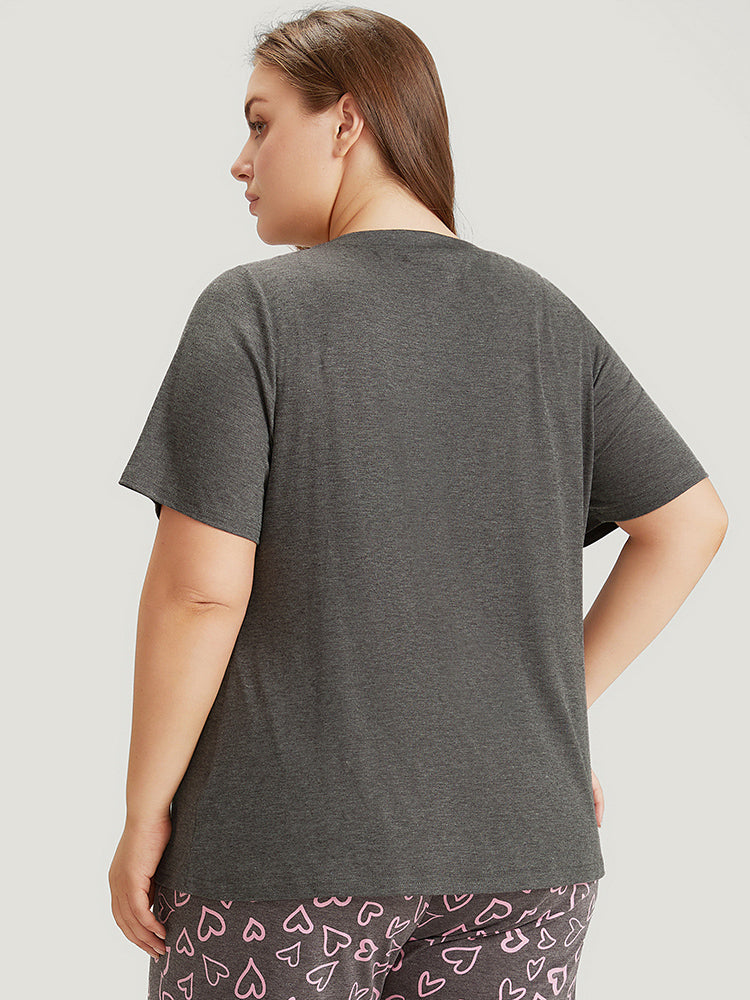 Sunday Morning Print Heather Pajama Top