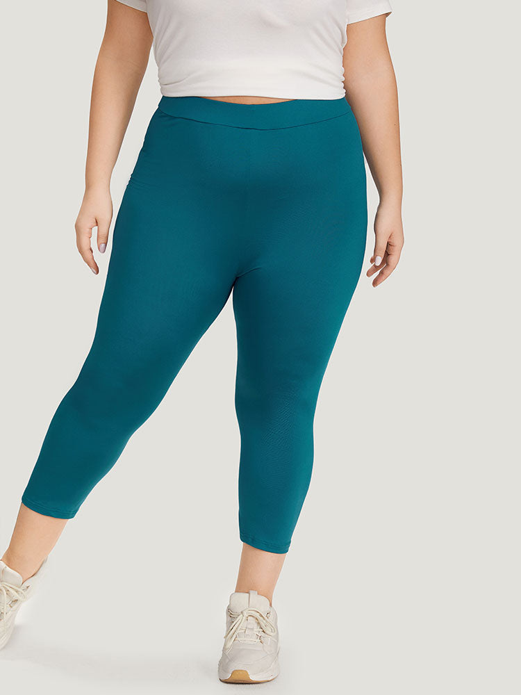 Plain Skinny High Rise Cropped Leggings