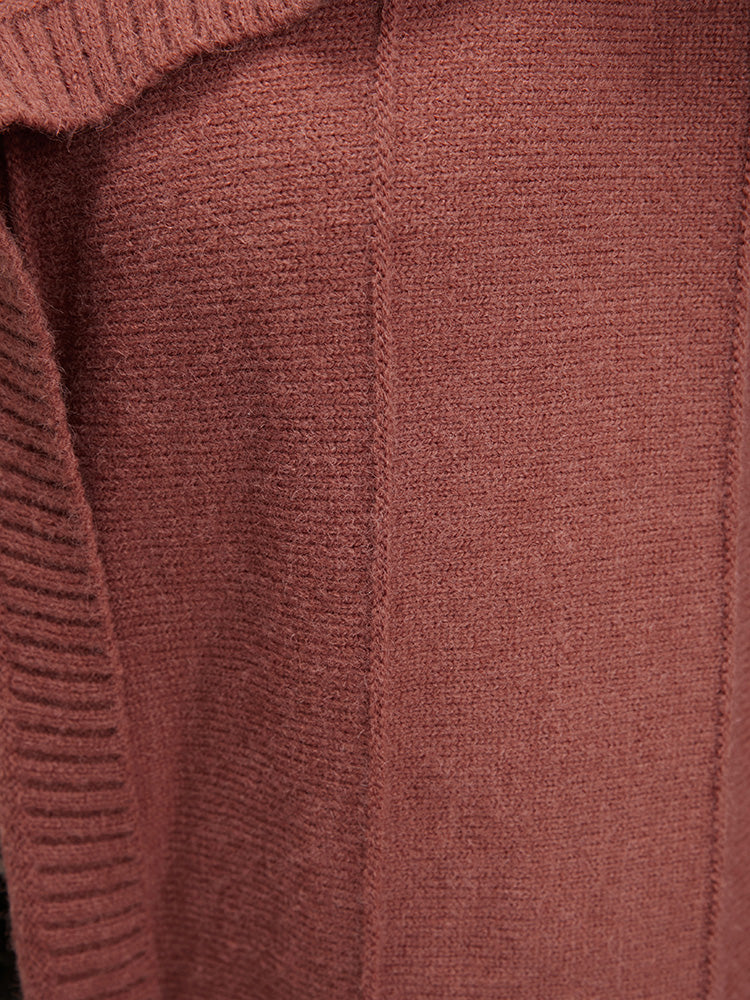 Solid Soft Sexy Yarn Knit Lapel Collar Open Front Cardigan
