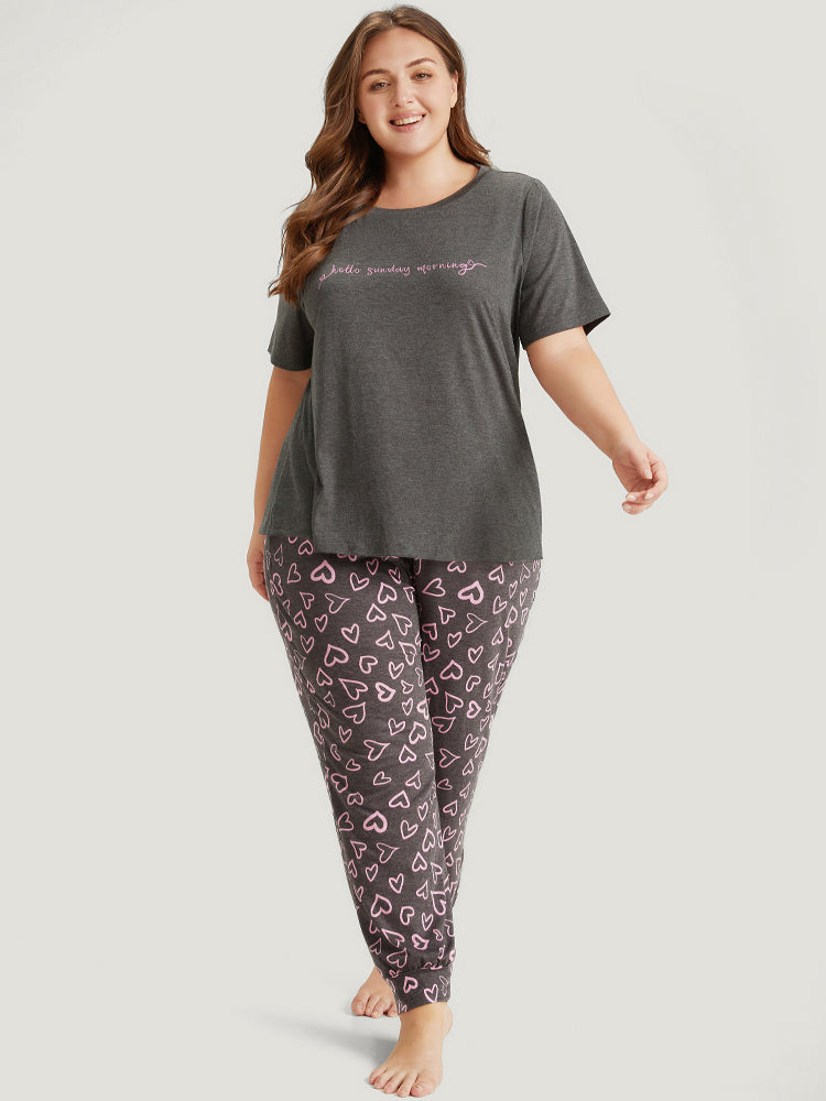 Sunday Morning Print Heather Pajama Top