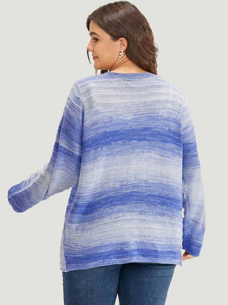 Ombre Knotted Front Bodycon Cardigan