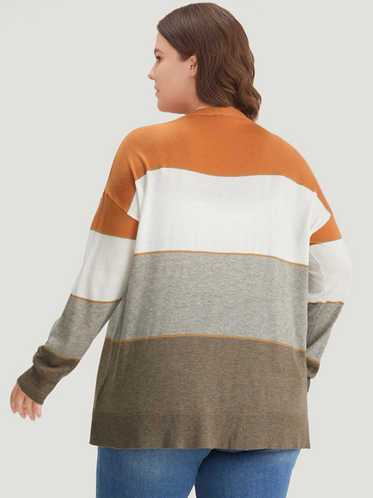 Supersoft Essentials Colorblock Contrast Button Up Lightweight Cardigan
