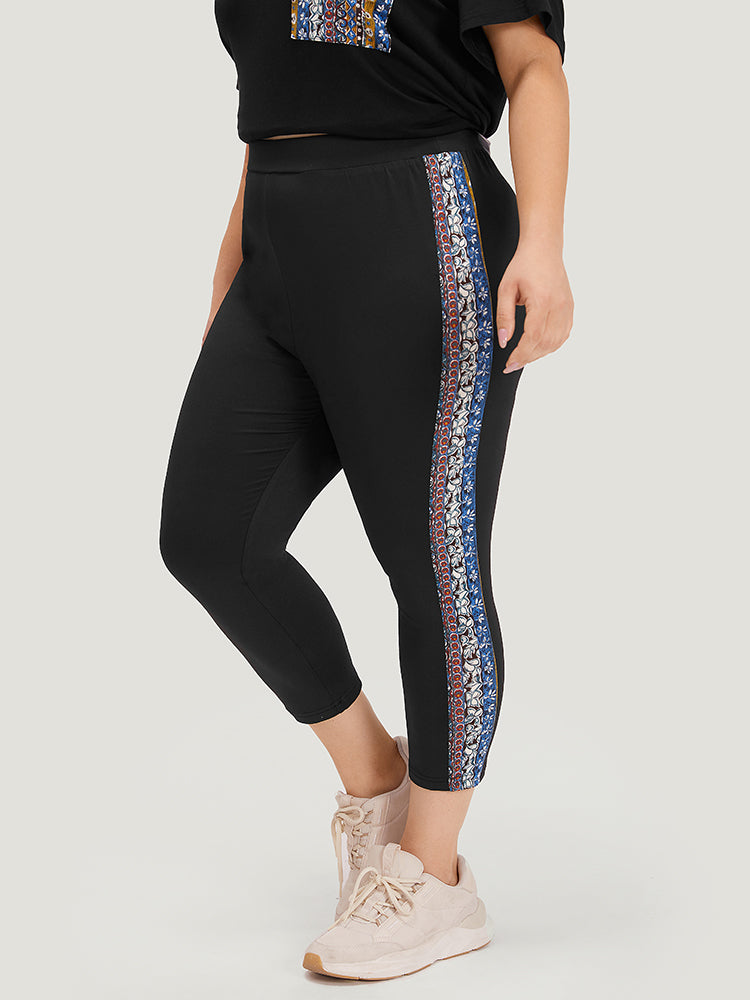 Bandana Print Patchwork Pocket Pants
