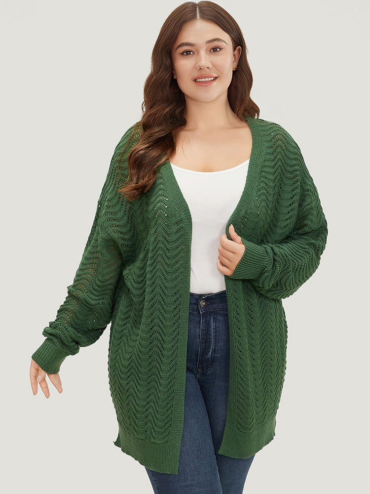 Plain Open Front Split Side Cardigan – BloomChic