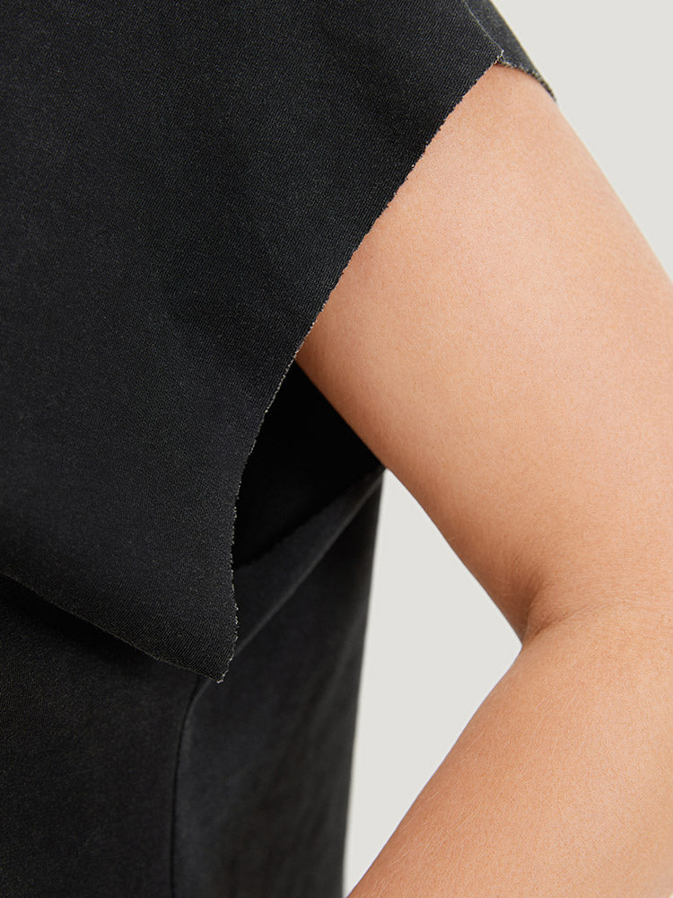 Hooded Ties Pocket Batwing Sleeve T-shirt