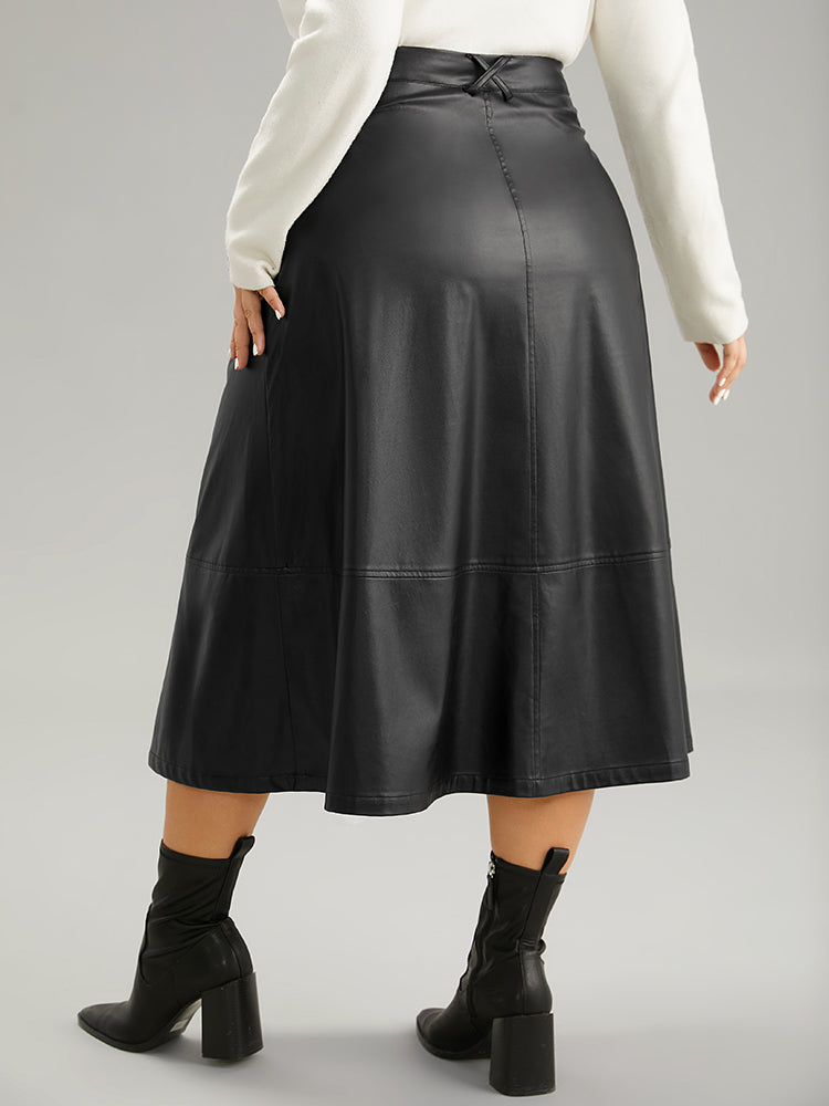 PU Leather Pocket Elastic Waist Cropped Skirt – BloomChic