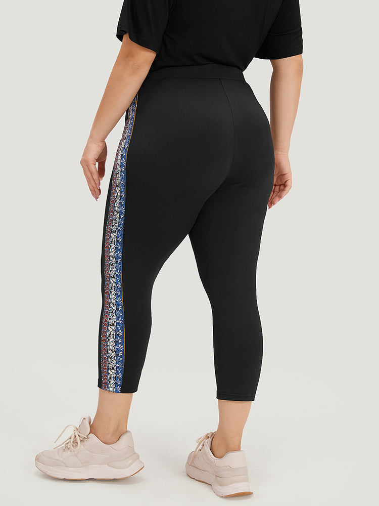 Bandana Print Patchwork Pocket Pants